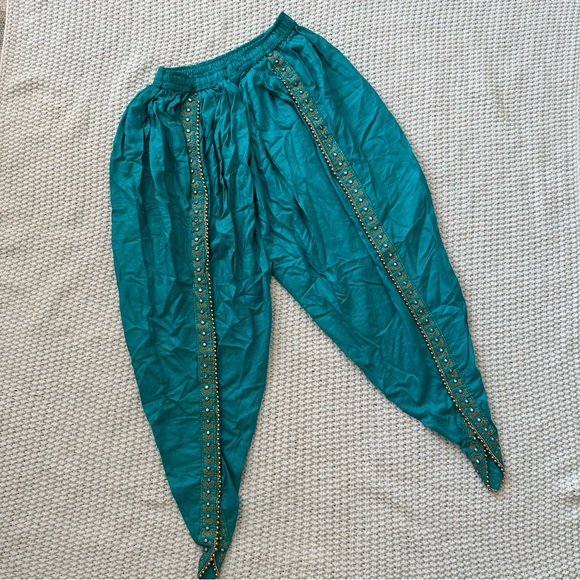 Dhoti Pants Princess Jasmine Women’s Indian Pants with Gold Bead embroidery - Picture 2 of 10